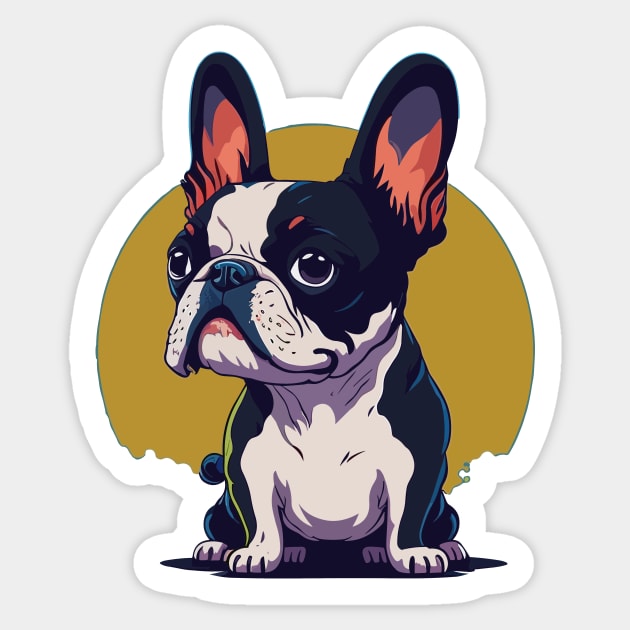 Boston Terrier Portrait Sticker by SpriteGuy95